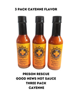 Prison Rescue Good News Hot Sauce - 3 Pack - Cayenne Flavor