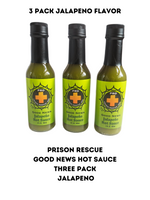 Prison Rescue Good News Hot Sauce - 3 Pack - Jalapeno Flavor